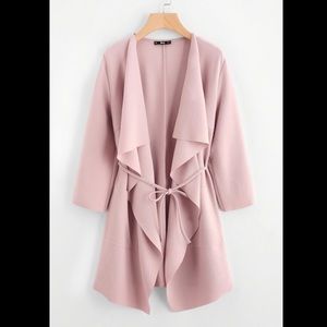 NEW XS Waterfall Collar Pocket Front Wrap Coat